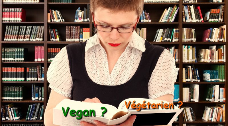 femme cherchant la définition de vegan et végétarien dans un dictionnaire